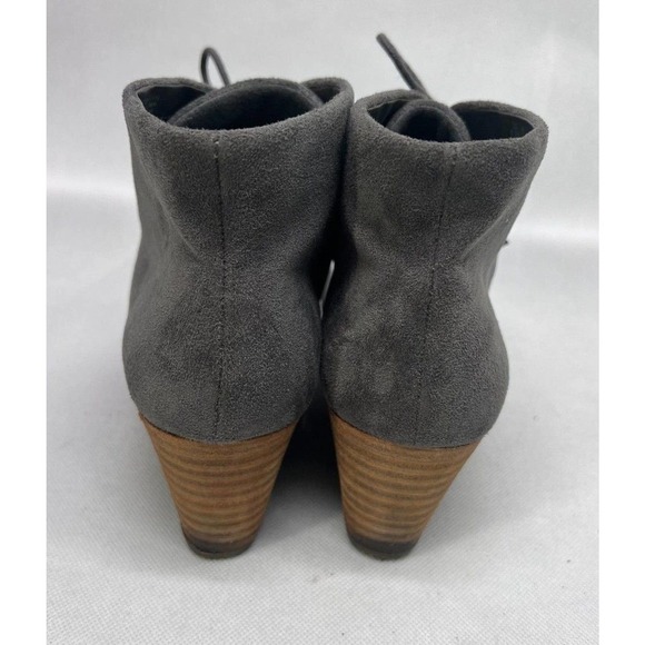 Dr. Scholls Womens 8.5M Dakota Adjustable Tasseled Round Toe Wedge Booties Gray - Picture 7 of 10